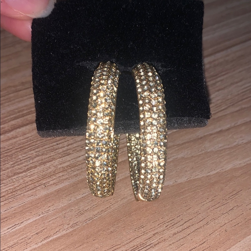 Joan Boyce Yellow Gold Pavé Hoops